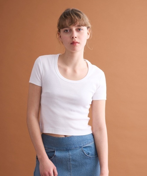 three dots（スリー ドッツ） tシャツ 半袖 クロップド ジェシカ