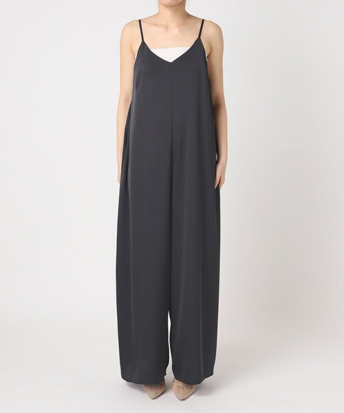 オールインワン dull satin パンツドレス レディースの画像