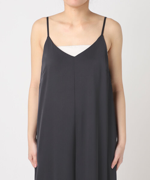 オールインワン dull satin パンツドレス レディースの画像