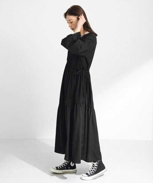 「URBAN RESEARCH Sonny Label」 長袖ワンピース FREE ブラック レディース_画像9