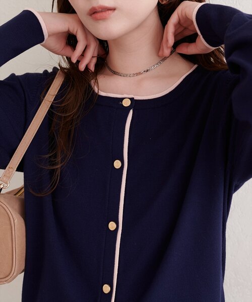 「natural couture」 ニットカーディガン FREE ベージュ レディース_画像2