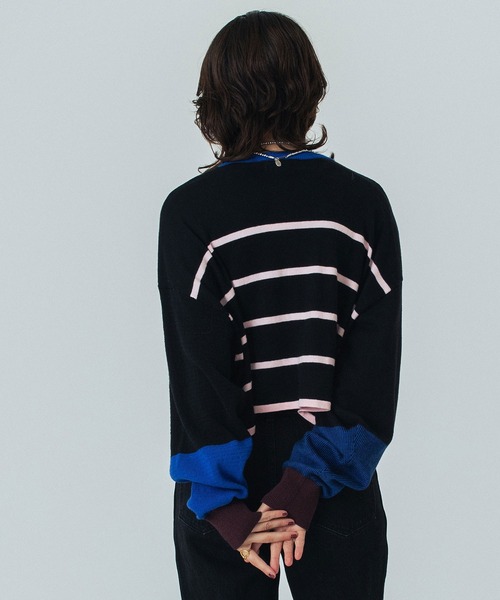 「ROSE BUD」 ニットカーディガン ONE SIZE グレー レディース_画像2