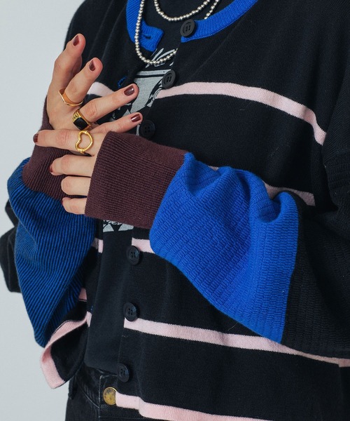 「ROSE BUD」 ニットカーディガン ONE SIZE グレー レディース_画像4