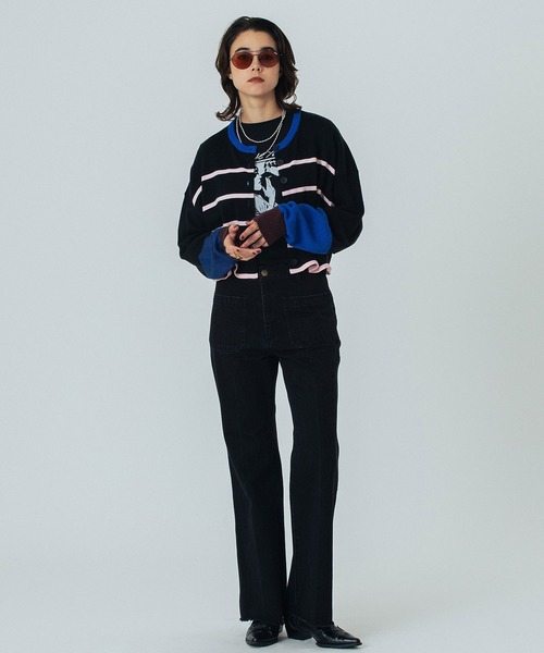 「ROSE BUD」 ニットカーディガン ONE SIZE グレー レディース_画像6