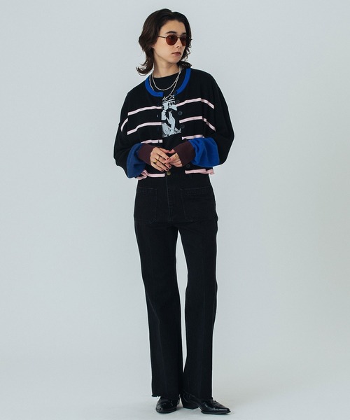 「ROSE BUD」 ニットカーディガン ONE SIZE グレー レディース_画像7