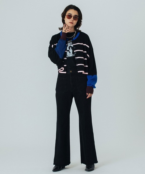 「ROSE BUD」 ニットカーディガン ONE SIZE グレー レディース_画像8