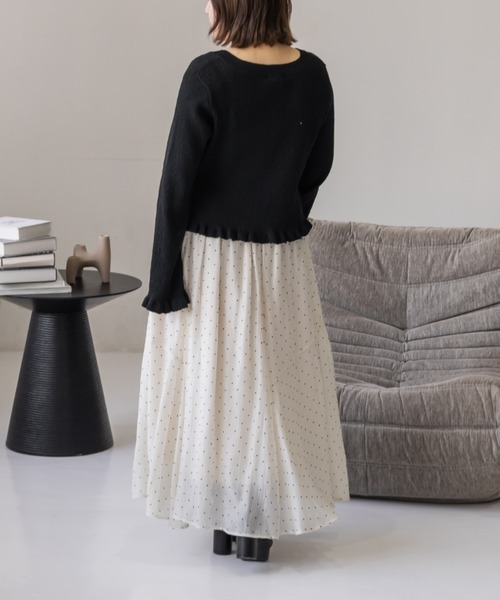 「CLETTE」 ニットカーディガン 4L ブラック レディース_画像5
