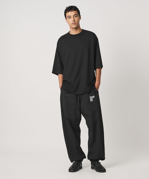 ブラック トラックワイドパンツ old  LOEFF（ロエフ） ワイドパンツ パンツ 「別注」「PROGRESS RUNNING