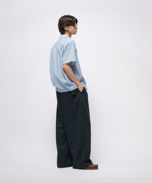 「Adoon plain」 半袖シャツ MEDIUM ライトブルー メンズ_画像5
