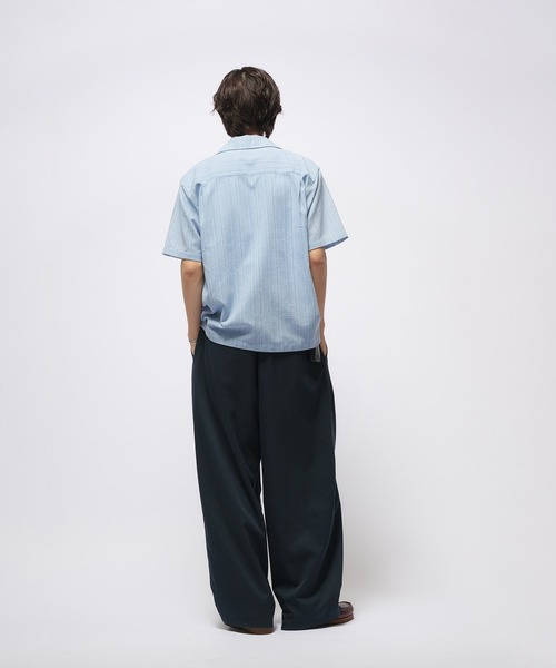 「Adoon plain」 半袖シャツ MEDIUM ライトブルー メンズ_画像6