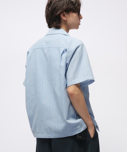 「Adoon plain」 半袖シャツ MEDIUM ライトブルー メンズ_画像9