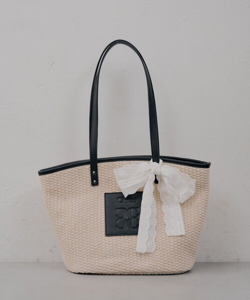 Chico（チコ） トートバッグ レースリボン付きカゴトートバッグ