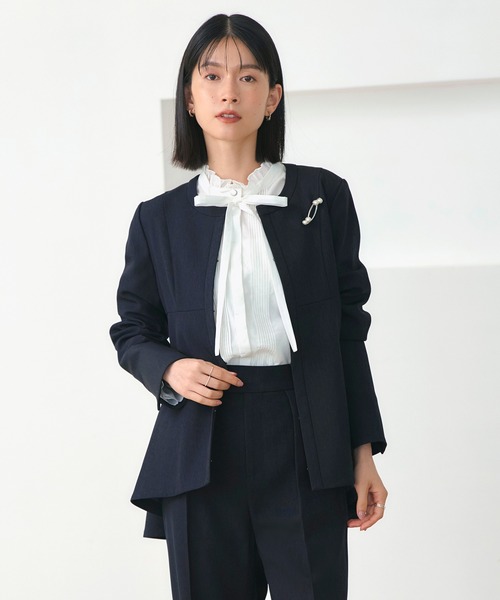 新品未使用 RUIRUE BOUTIQUE スーツ上下 ネイビー RUIRUE BOUTIQUE（ルイルエブティック） パンツスーツ L ネイビー