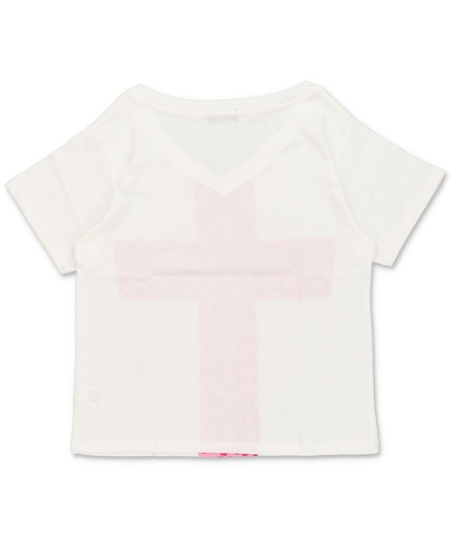 SPINNS（スピンズ） tシャツ 半袖 Vネック半袖Tシャツ/ヒョウ柄クロス