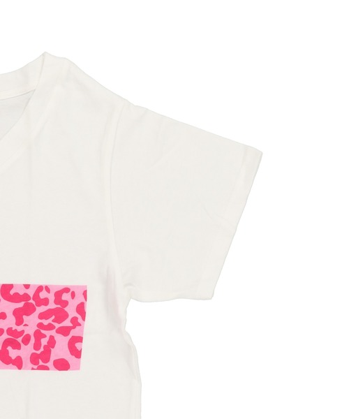 SPINNS（スピンズ） tシャツ 半袖 Vネック半袖Tシャツ/ヒョウ柄クロス