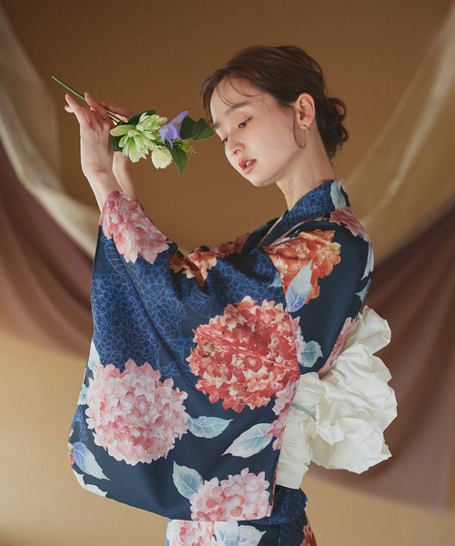 ad thie（アドティエ） 浴衣 紫陽花柄 セパレート 浴衣 4点セット