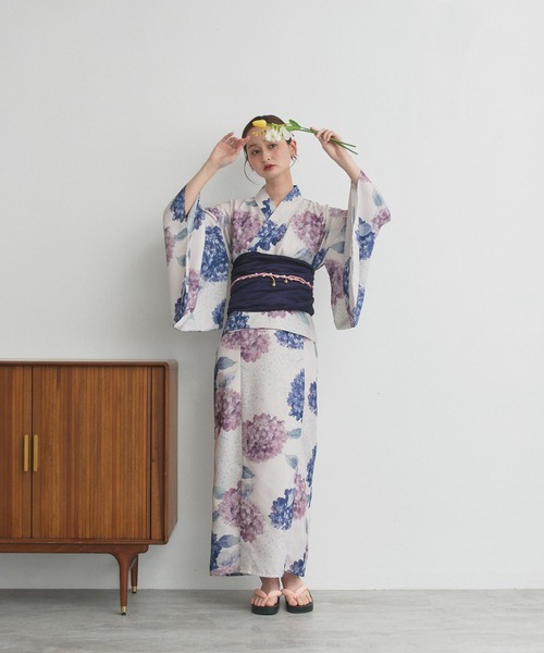 ad thie（アドティエ） 浴衣 紫陽花柄 セパレート 浴衣 4点セット