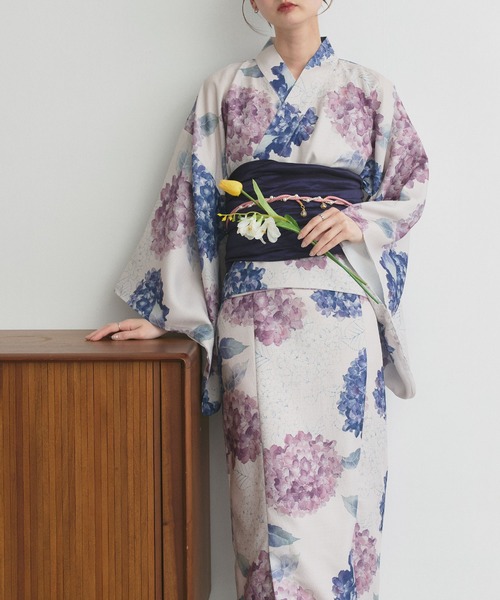 ad thie（アドティエ） 浴衣 紫陽花柄 セパレート 浴衣 4点セット