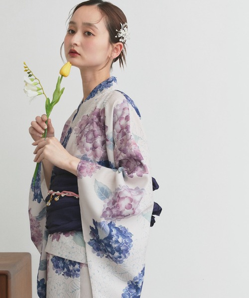 ad thie（アドティエ） 浴衣 紫陽花柄 セパレート 浴衣 4点セット