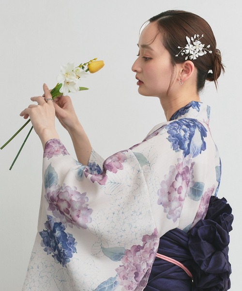 ad thie（アドティエ） 浴衣 紫陽花柄 セパレート 浴衣 4点セット