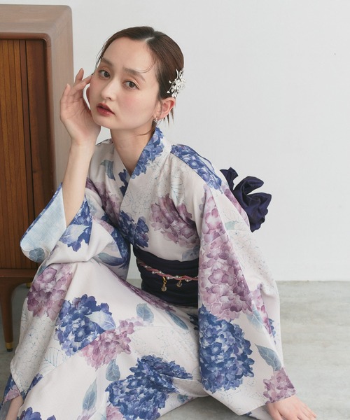 ad thie（アドティエ） 浴衣 紫陽花柄 セパレート 浴衣 4点セット