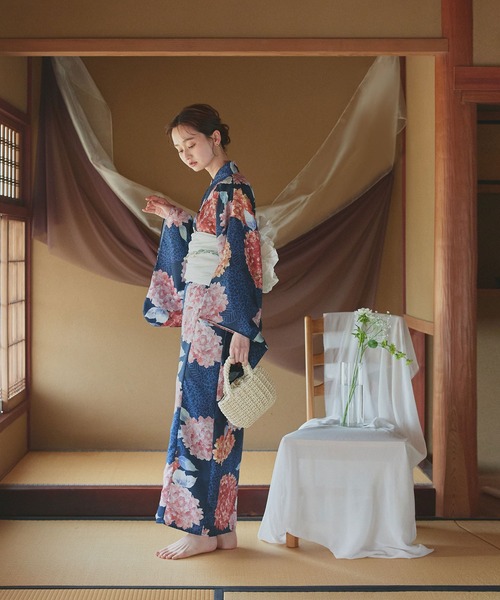 ad thie（アドティエ） 浴衣 紫陽花柄 セパレート 浴衣 4点セット