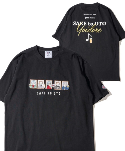 tシャツ 「YOIDORE」酒と音楽 刺繍MIX バックプリントTシャツ / グラフィックTシャツ メンズ レディース | ADPOSION | 02