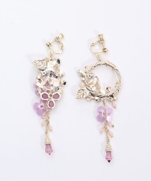 axes femme（アクシーズ ファム） イヤリング 紫陽花アシメイヤリング