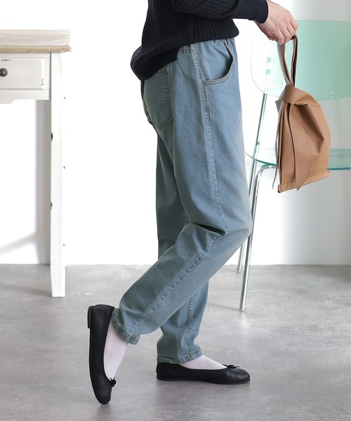 「ElegChic」 デニムパンツ M ネイビー レディース_画像3