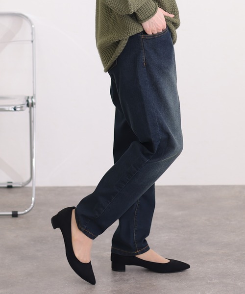 「ElegChic」 デニムパンツ M ネイビー レディース_画像7