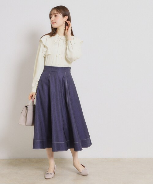 「couture brooch」 長袖ブラウス 40 ネイビー レディース_画像2