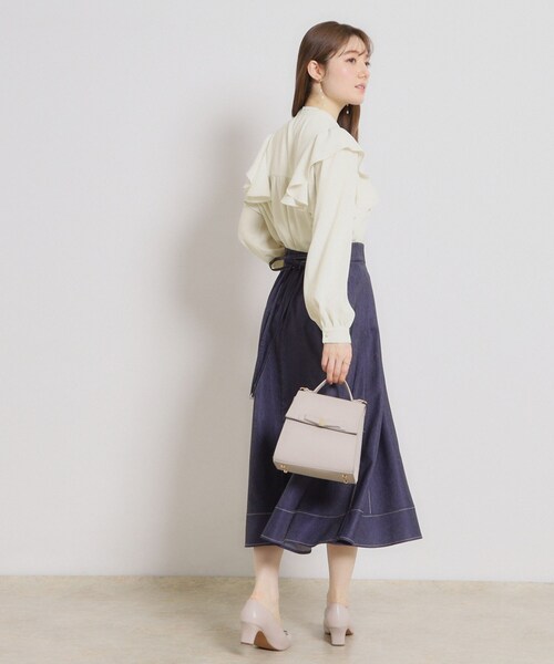 「couture brooch」 長袖ブラウス 40 ネイビー レディース_画像3