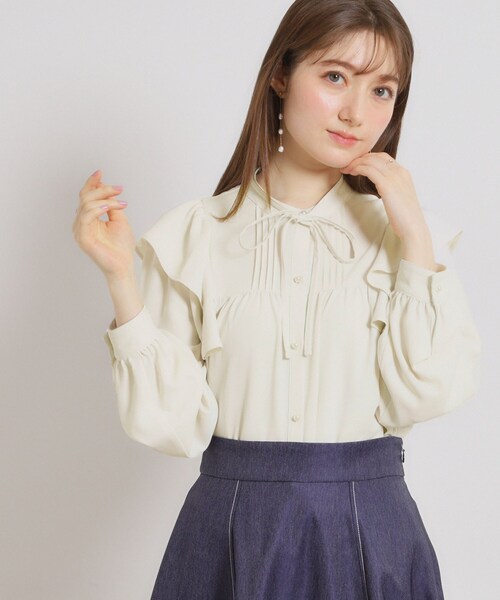 「couture brooch」 長袖ブラウス 40 ネイビー レディース_画像5