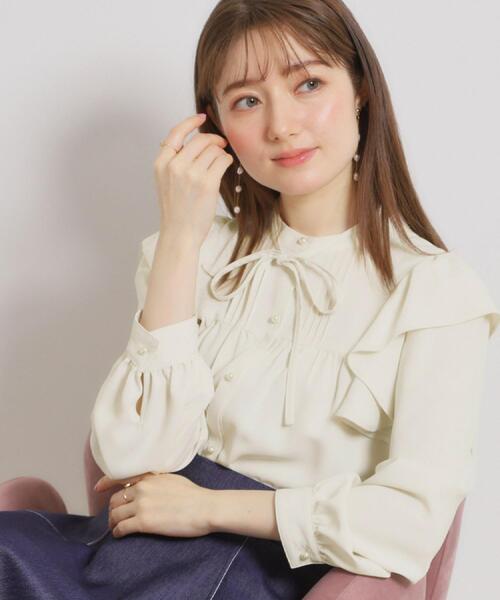 「couture brooch」 長袖ブラウス 40 ネイビー レディース_画像7