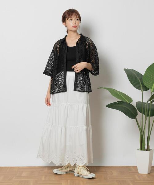 「HONEYSUCKLE ROSE」 半袖シャツ M オフホワイト レディース_画像2