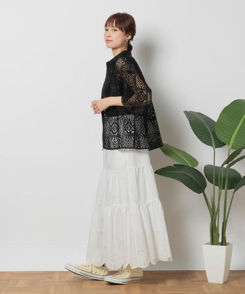 「HONEYSUCKLE ROSE」 半袖シャツ M オフホワイト レディース_画像3