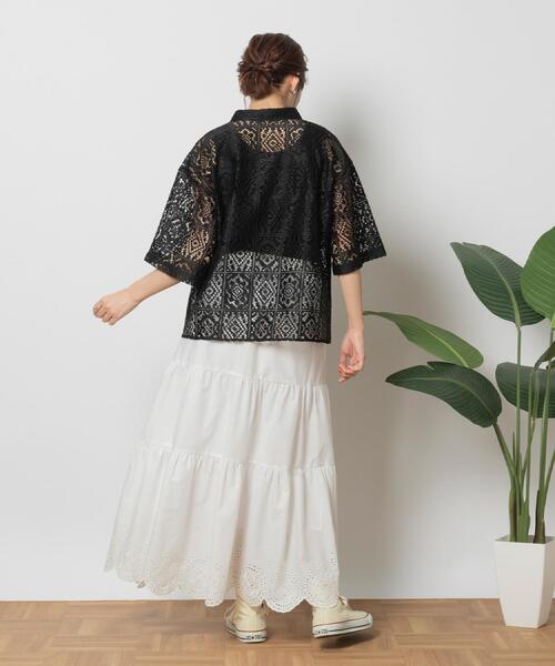 「HONEYSUCKLE ROSE」 半袖シャツ M オフホワイト レディース_画像5