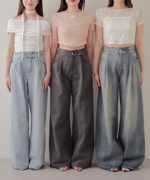 「Chico」 デニムパンツ 0 グレー レディース_画像6
