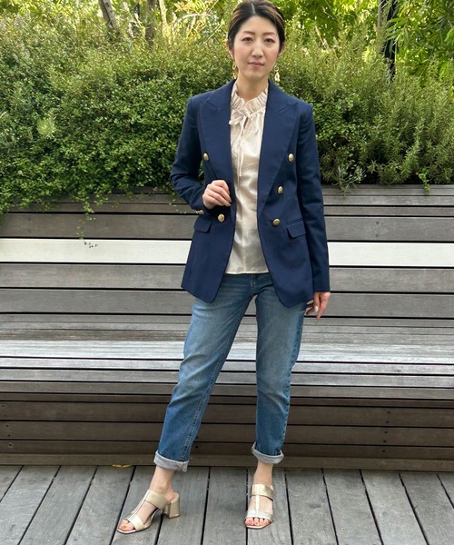 「BANANA REPUBLIC FACTORY STORE」 テーラードジャケット 0 ネイビー レディース_画像6