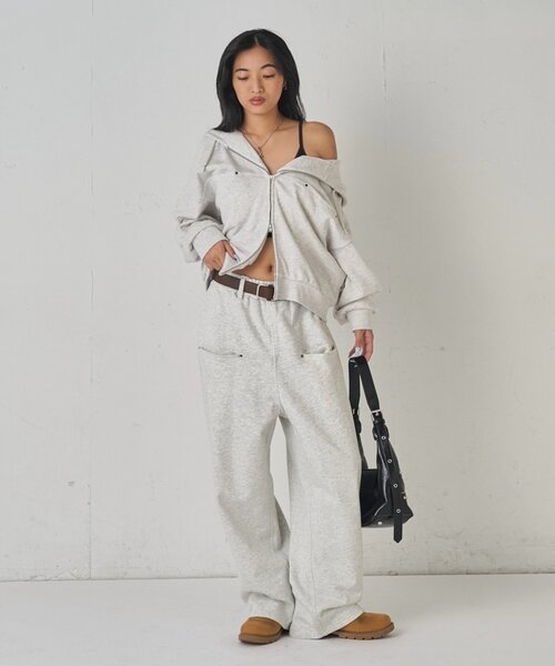 「WHO'S WHO gallery」 スウェットパンツ SMALL ネイビー レディース_画像6
