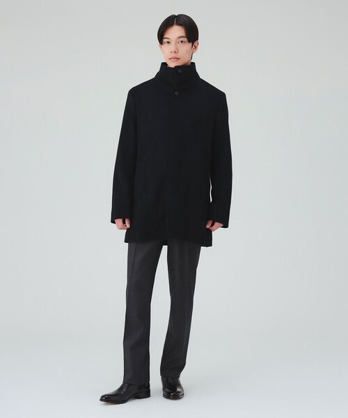 新品BEAMS HEART ステンカラーコート ブラック 48 BEAMS HEART（ビームス ハート） ステンカラーコート コート メリノ