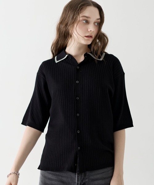「LILL」 ニットカーディガン X-LARGE ブルー メンズ_画像5