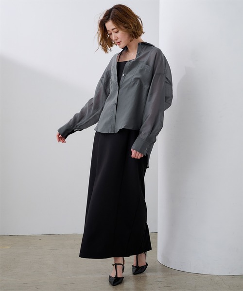 「ur's」 長袖シャツ S ブルー レディース_画像7