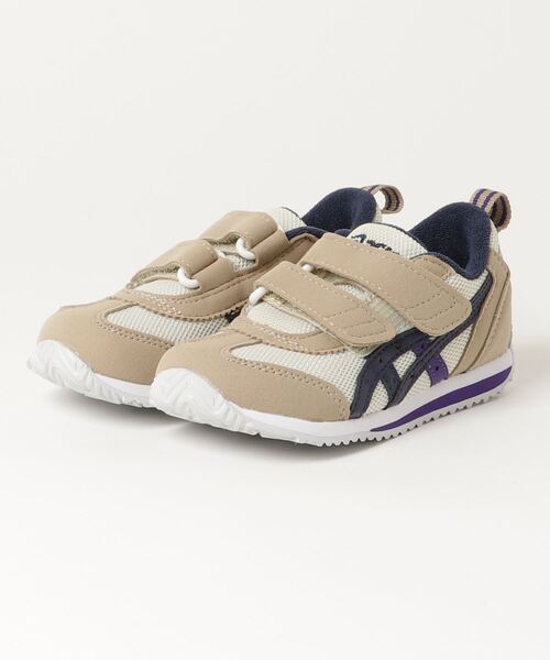 キッズ スニーカー asics アシックス 16-18 IDAHO MINI 4 アイダホ ミニ 4 1144A236 200 BEIGE/NAVY｜zozo