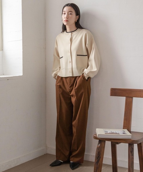 LOWRYS FARM カーディガン スポンディッシュクルーカーディガン