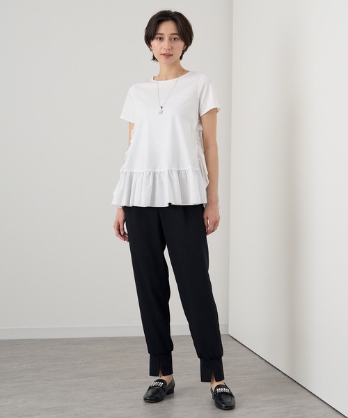 新品 ANAYI ダブルストレッチジョガーパンツ 36 ネイビー ANAYI パンツ 「セットアップ対応商品」ダブルストレッチ