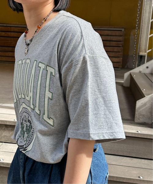 45R F.F 刺繍ロゴ グレー Tシャツ 半袖 フェンディ FENDI FENDI 半袖Tシャツ FS7254 ALCA ロゴ刺繍