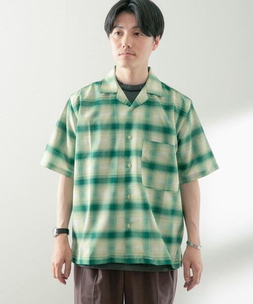 l*a様 緑と白のチェック柄 半袖シャツ ITEMS URBANRESEARCH（アイテムズ アーバンリサーチ） シャツ ライト