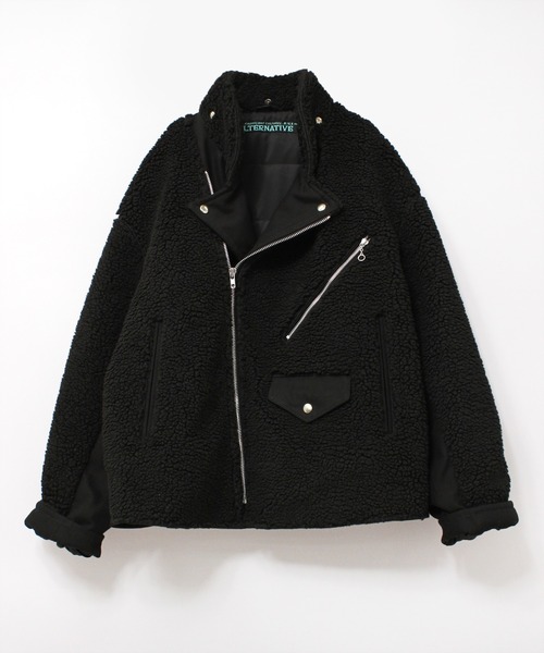 RNA（アールエヌエー） レザージャケット ライダース J2070 ボアコンビ