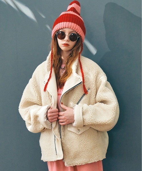 RNA（アールエヌエー） レザージャケット ライダース J2070 ボアコンビ